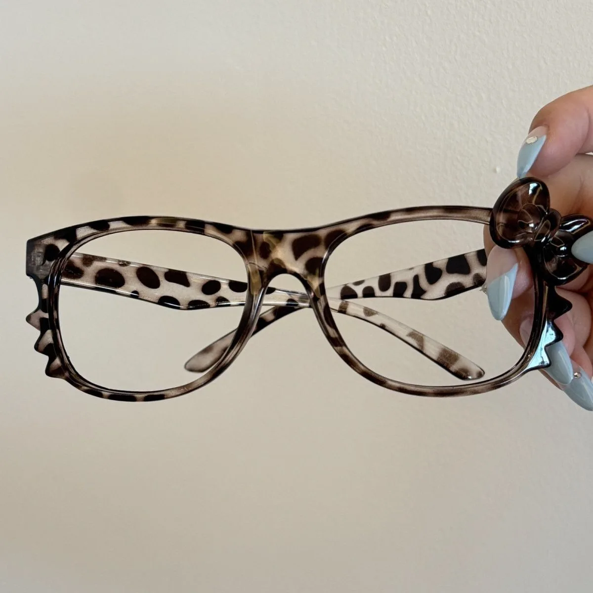 Leopard Print Cat Bow Eyeglasses Frame Y2K Vintage Glasses Accessory Cosplay  Kitten Ear Toys Girls Gift Halloween Party Props