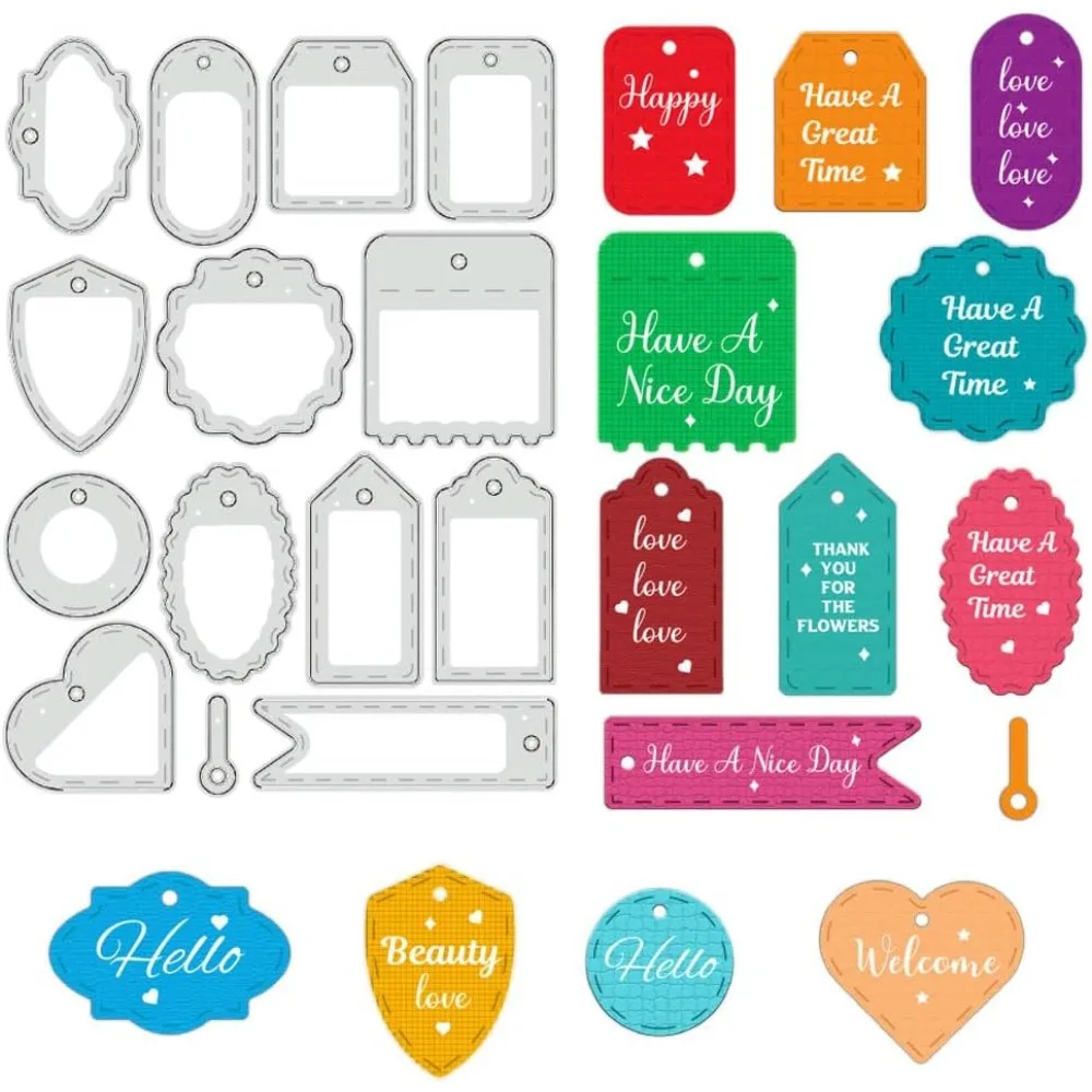 Schneideformen aus Kohlenstoffstahl, Schablonen für DIY-Scrapbooking, Fotoalbum, dekorative Prägung, Papierkarte, Edelstahlfarbe