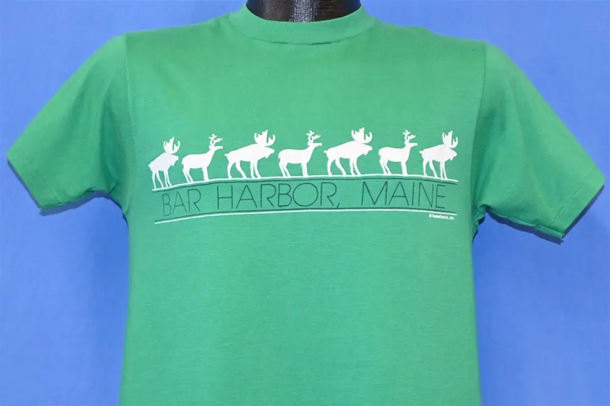 

80s Bar Harbor Maine Moose Wildlife Tourist Souvenir T Shirt Medium