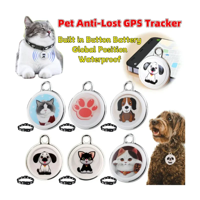 

GPS-трекер для предотвращения потерь, Bluetooth-совместимый умный трекер активности, глобальный трекер местоположения в реальном времени для собак и кошек