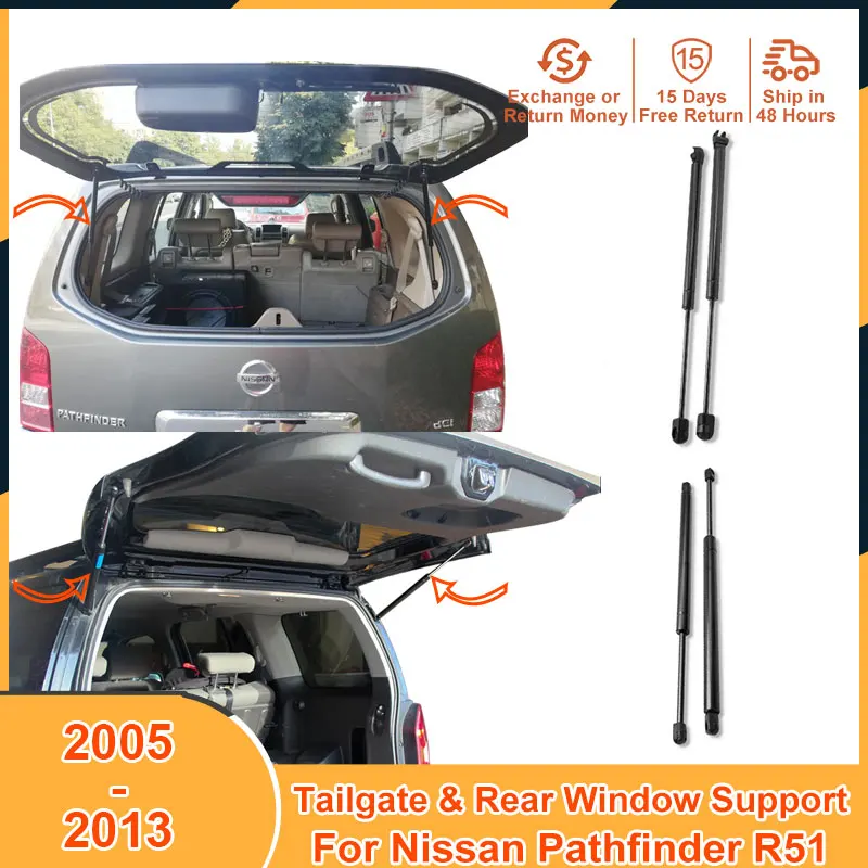 2005-2013 Tailgate Lift Support For Nissan Pathfinder R51 2006 2008 2009 2010 2011 2013 Accessories Rear Window Glass Strut Bars