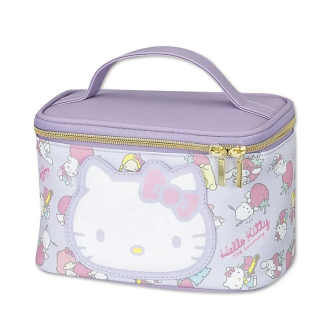 

Sanrio Hello Kitty Makeup Bag Kawaii Anime Print Large Capacity Portable Travel Toiletry Bag Cartoon Cute Handbag Gift for Kids