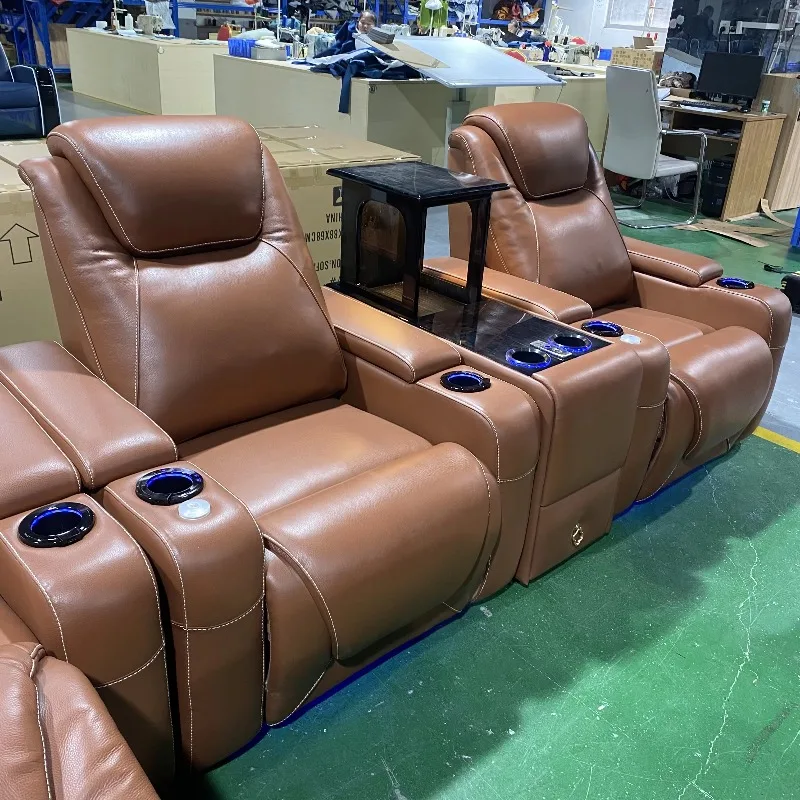 Fashion Theater Seating with Wine Cabinet Vip Media Sectional Movie Massage Chair Recliner Cinema Living Room Furniture