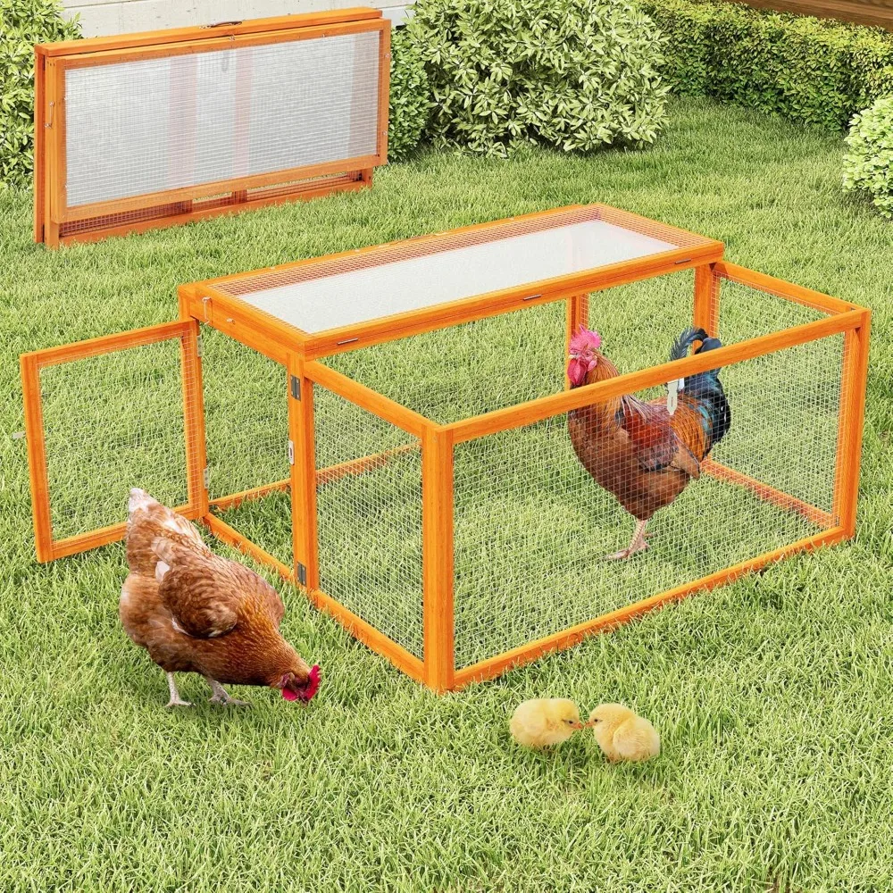 

Chicken Coop with UV-Proof Panel, Garden Stakes, Wooden Rabbit Hutch, Chicken Brooder Box Indoor, Outdoor Folding Chair