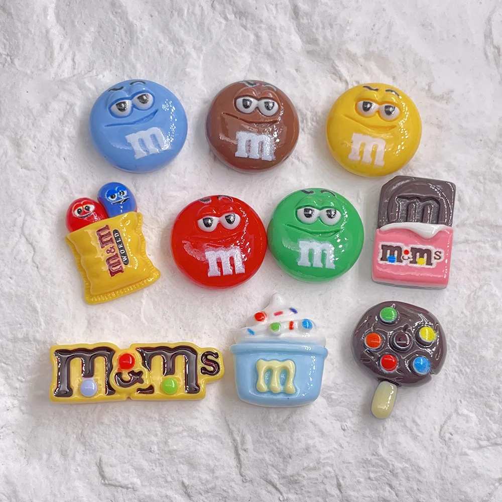 

5 шт. M кукла 10 комплектов мультяшные ювелирные аксессуары из смолы DIY чехол для мобильного телефона кремовый клей шпилька ручной работы с плоской задней частью