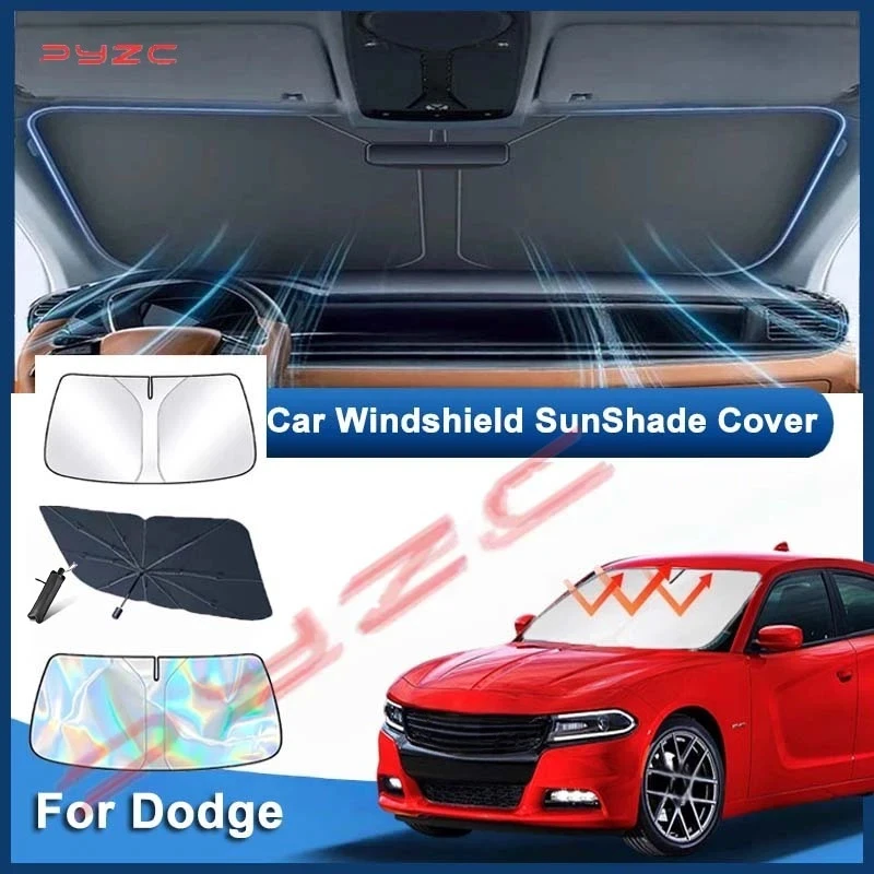 Windshield Sunshade Car Visor Front Window Sun Shade Cover For Dodge Charger Durango Challenger Parasol Accessories