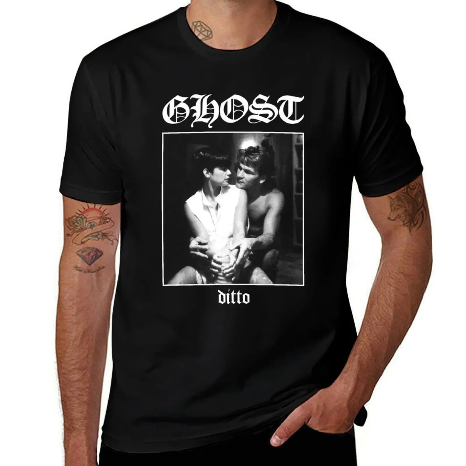 

Ghost Ditto - Patrick Swayze Black Metal Parody T-Shirt t shirt for man 100 percent cotton t shirts for man graphic vintage