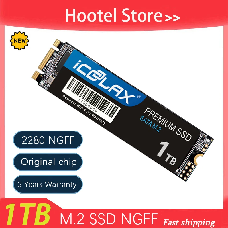 ICOOLAX M2 NGFF SATA3 SSD 128GB 256GB 512GB 1TB ngff Internal Solid State Drive For laptop PC m2 2280 ssd