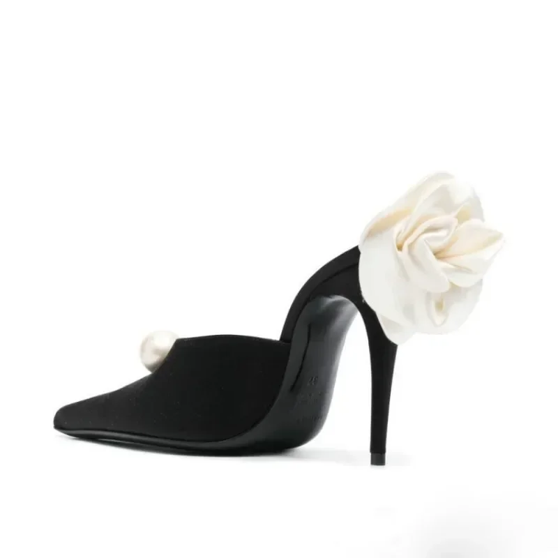 Flower/Pearl/Rhinestone White Women's Slippers 2026 New Pointed Thin High Heels Wedding Banquet Sexy High Heels Size 34-45 - view 2