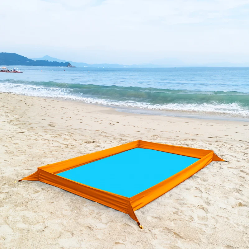 New 1pc  Fence Sand Prevention Beach Blanket; Portable Party Picnic Mat, Suitable For Beach And Outdoor Camping Picnic Blankets