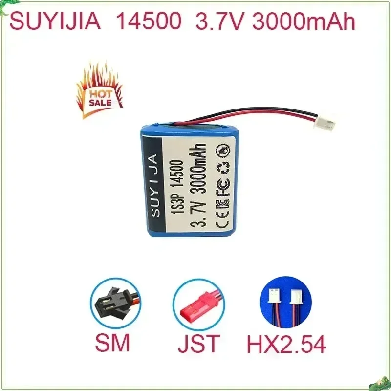 14500 1S3P 3.7V Rechargeable Lithium Battery 3000mAh with BMS Suitable for Electric Toys Remote Control Car Radio Small Speaker