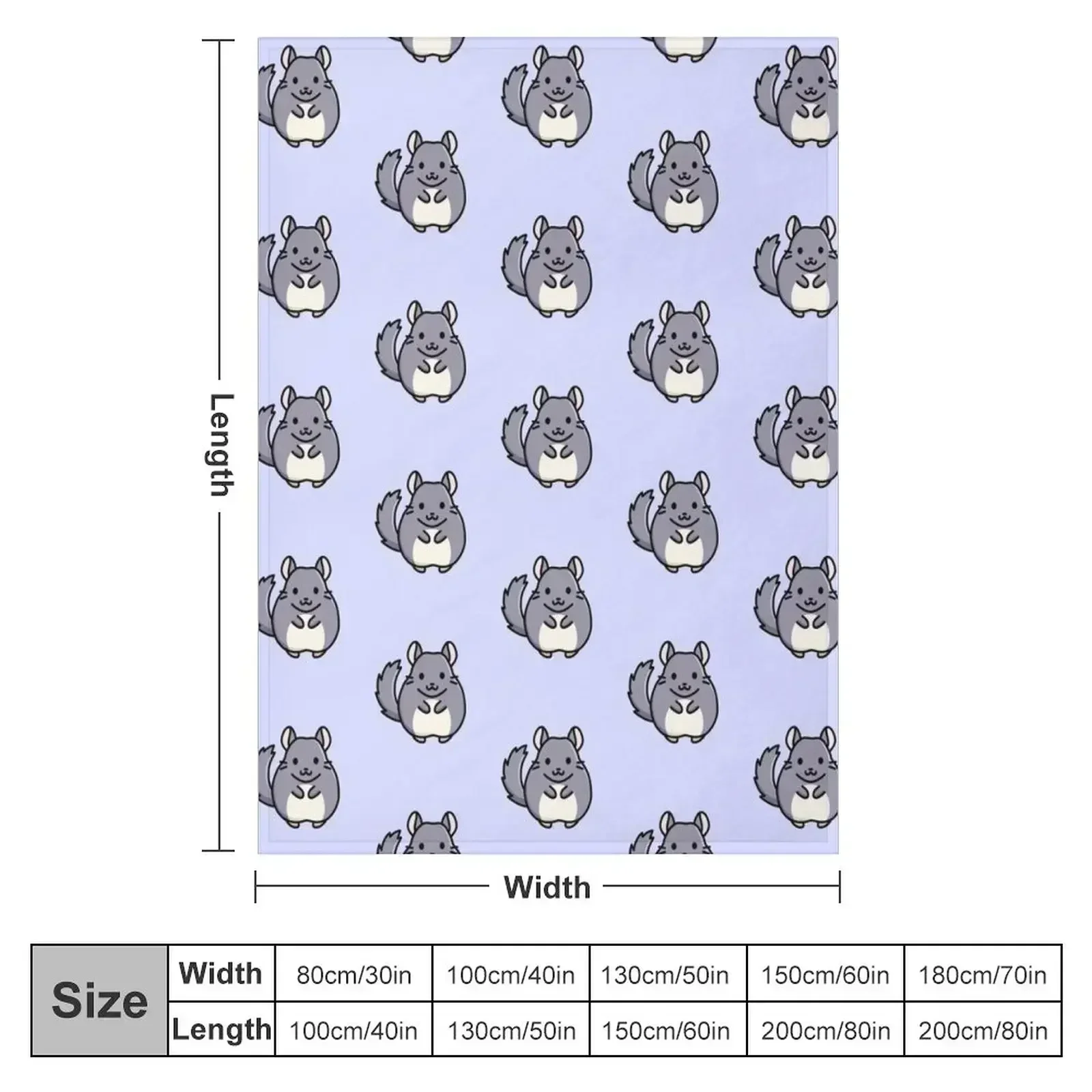 Violet Chinchilla Throw Blanket couch cozy soft plush fuzzy picnic outdoor blanket