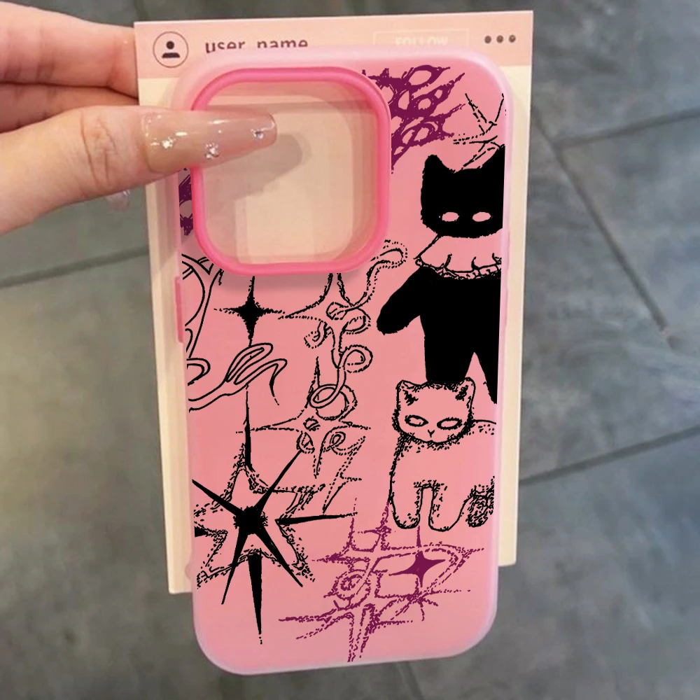Für Samsung Galaxy S21 S26 S25 S24 S23 S22 Ultra Plus FE Hülle Koreanische Graffiti-Katzen-Abdeckung Für A37 A36 A54 A55 A56 Staubdichte Schutzhülle – Detail 7
