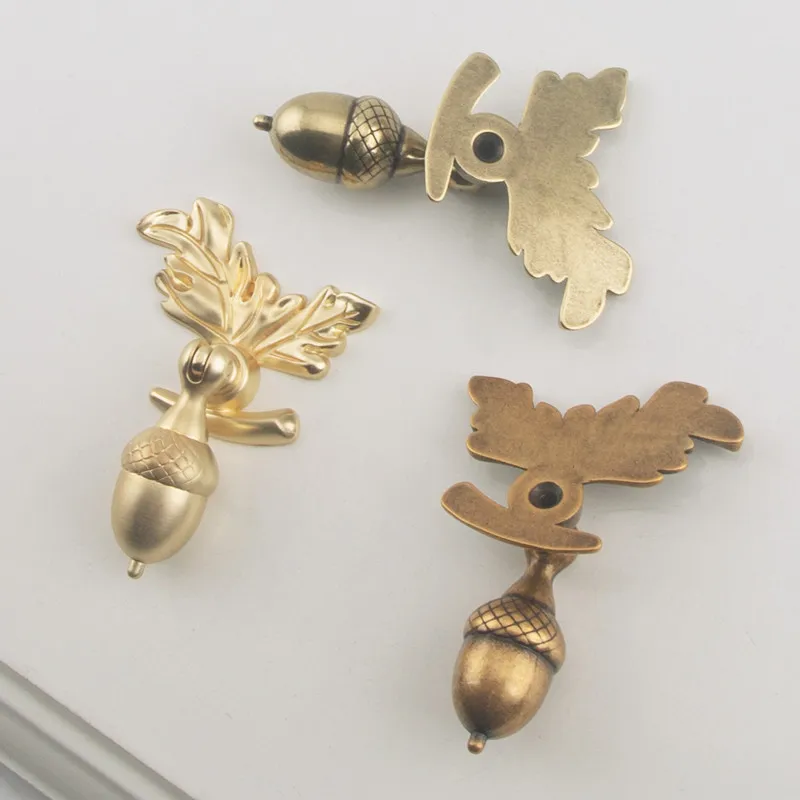 Bionic Acorn Shape Zinc Alloy Cabinet Knob Furniture Handles Kitchen Drawer Wardrobe Door Pull Knobs Home Hardware Accessories