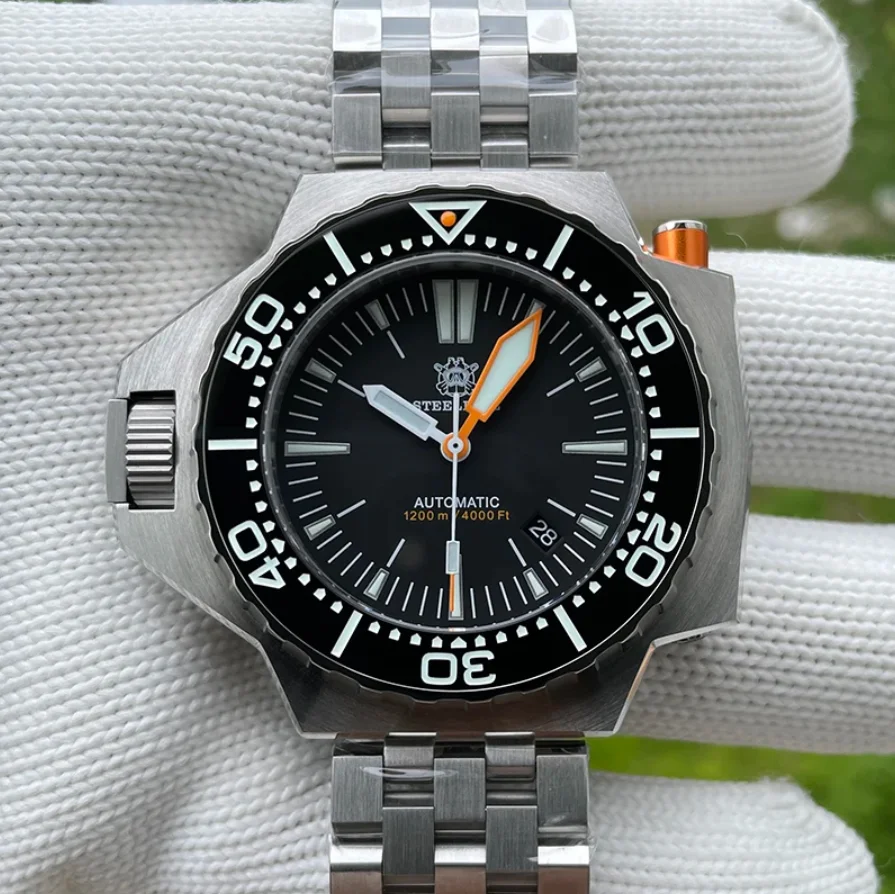 

Мужские автоматические часы STEELDIVE, 49,6 мм, механические наручные часы для дайвинга, 120 бар, водонепроницаемые, BGW-9, светящийся керамический безель, NH35 Sappire