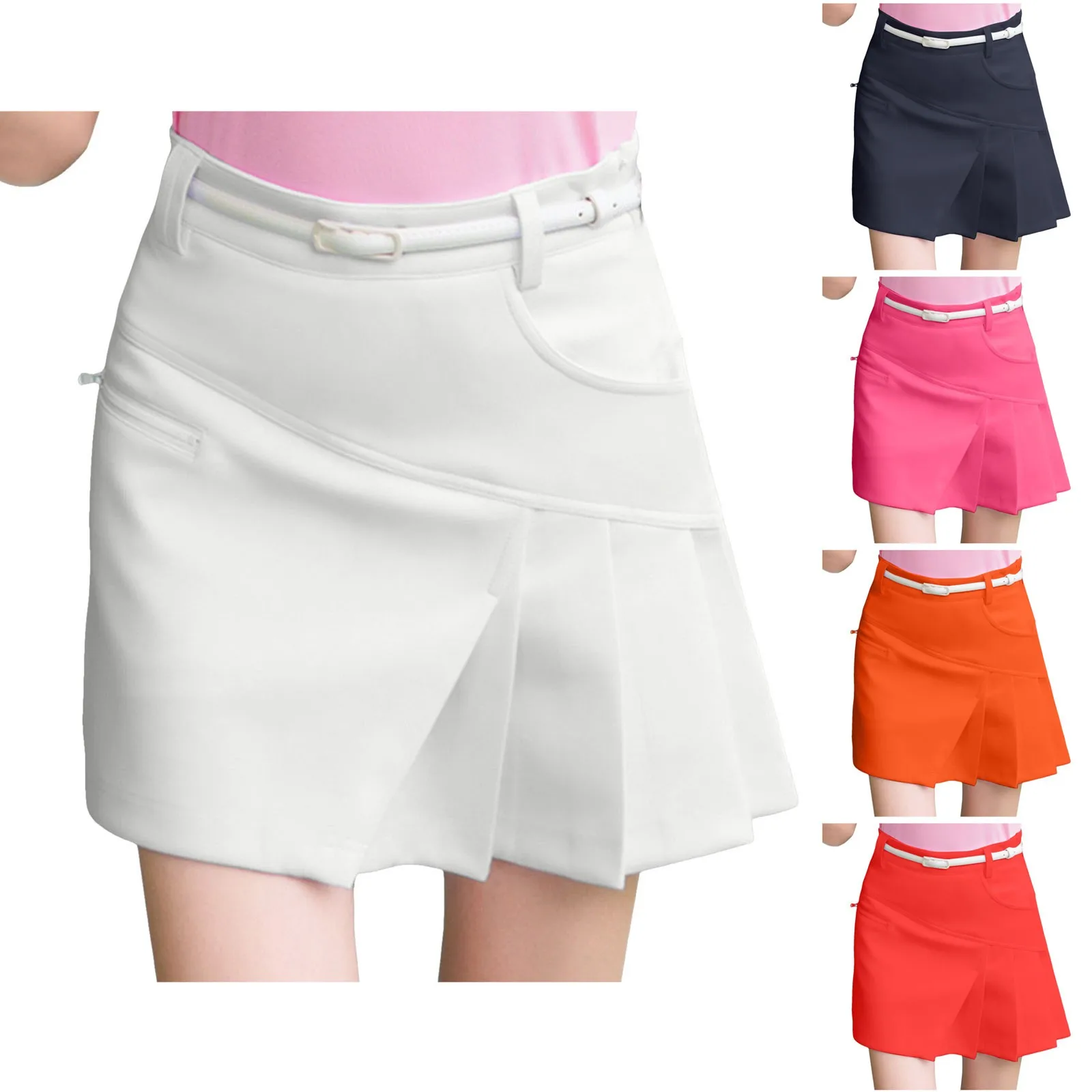 Vintage High Waist Pleated Skirt Women College Style Uniforms Safety Pants Mini Skirts Woman Korean Street Slim A-Line Skirts