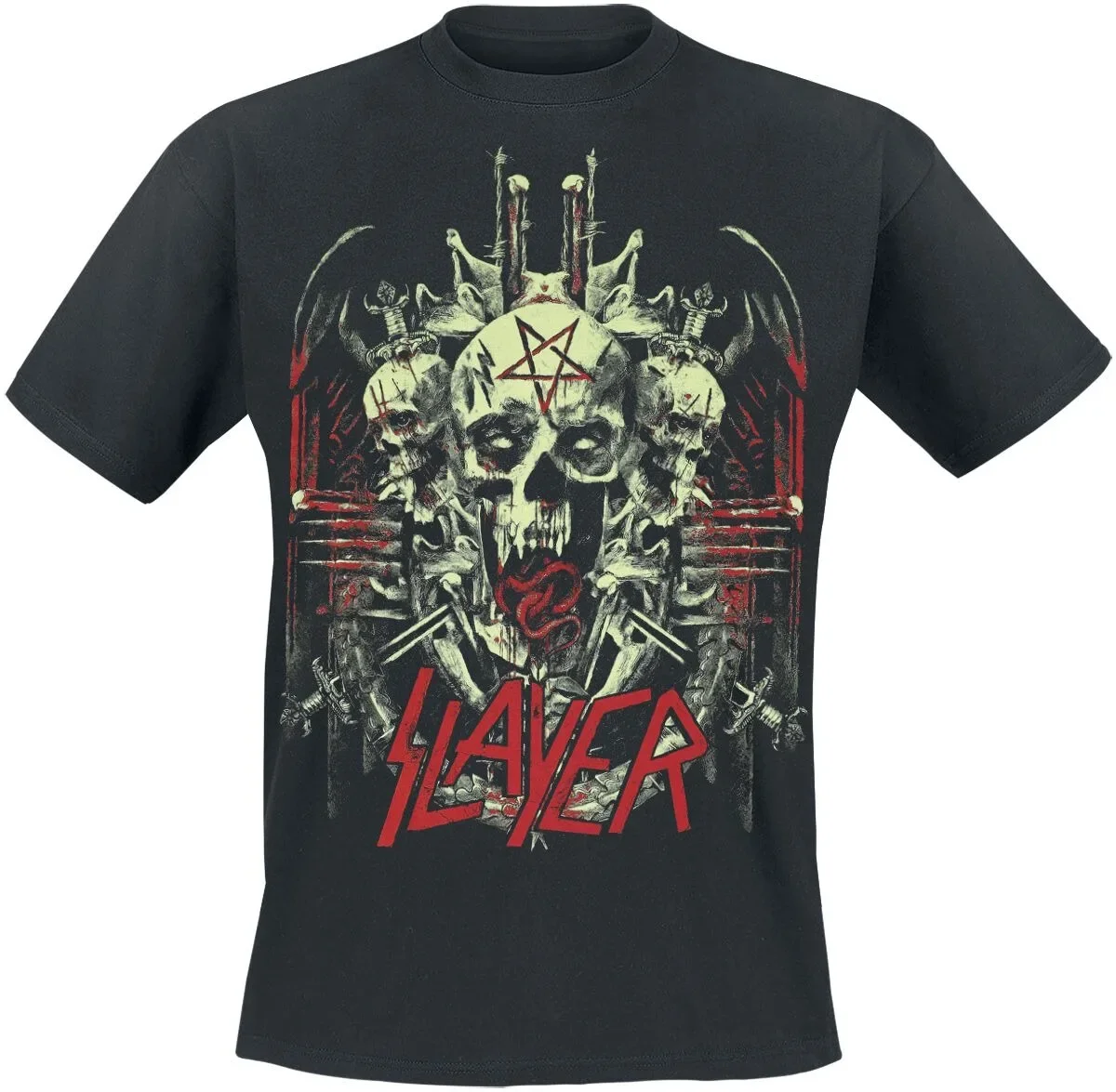 Slayer War Skull Soldier Print Baumwoll-T-Shirt für Männer und Frauen Thrash Metal Band Unisex T-Shirt – Detail 4