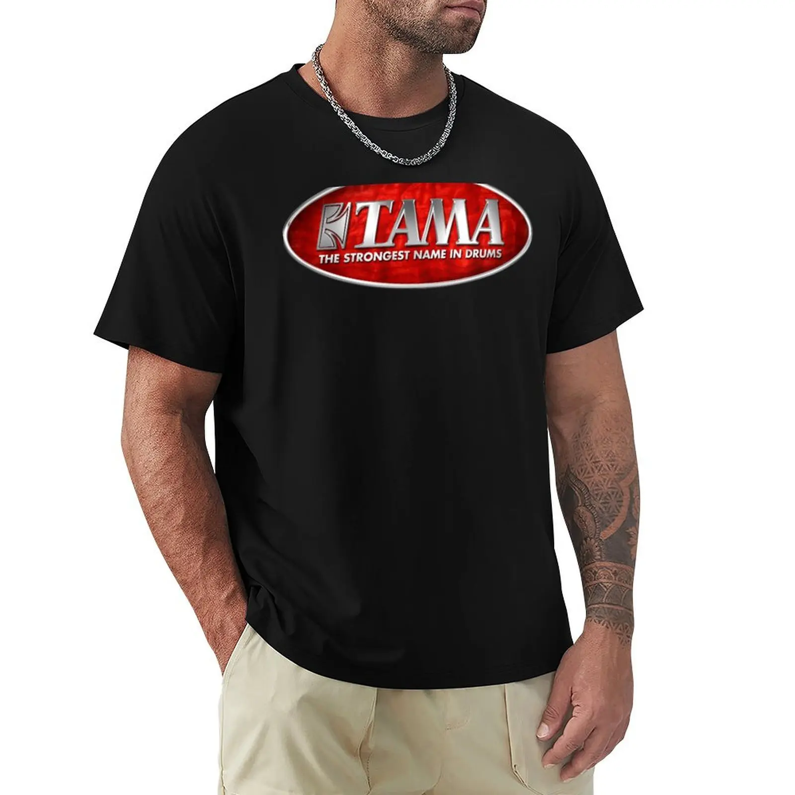 Футболка с логотипом Tama Drum, большой размер, базовая повседневная футболка