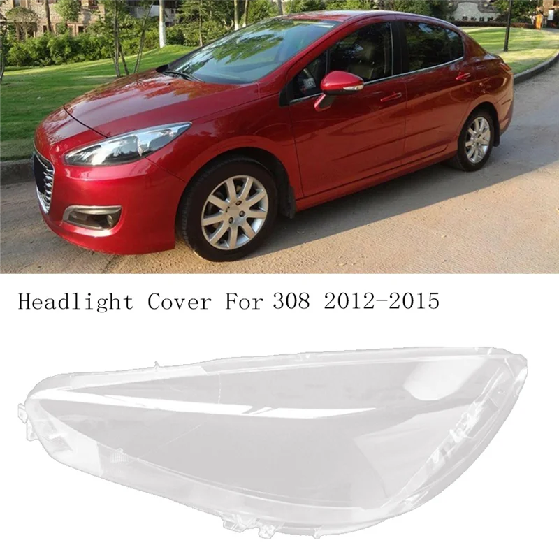 غطاء المصباح الأمامي للسيارة غطاء مصباح عدسة المصباح الأمامي الشفاف لـ 308 2012-2015 #6