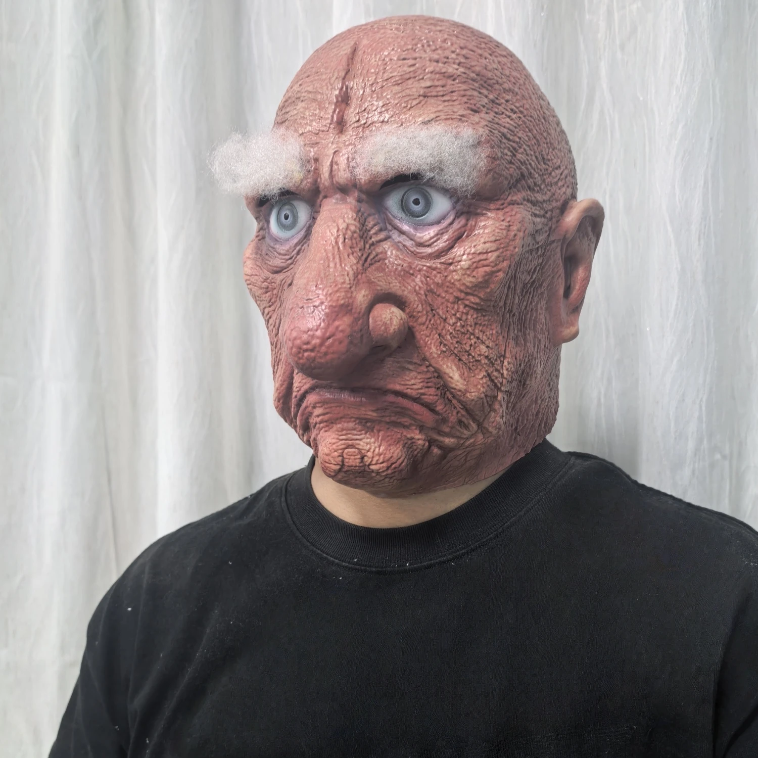 หน้ากากยางเหมือนจริงของคุณกรัมป์ส หน้ากากชายหัวล้านโกรธง่ายสำหรับฮาโลวีน พร้อมคิ้ว - อุปกรณ์แต่งกายแฟนซีสำหรับผู้ใหญ่ ส่งได้ทันที