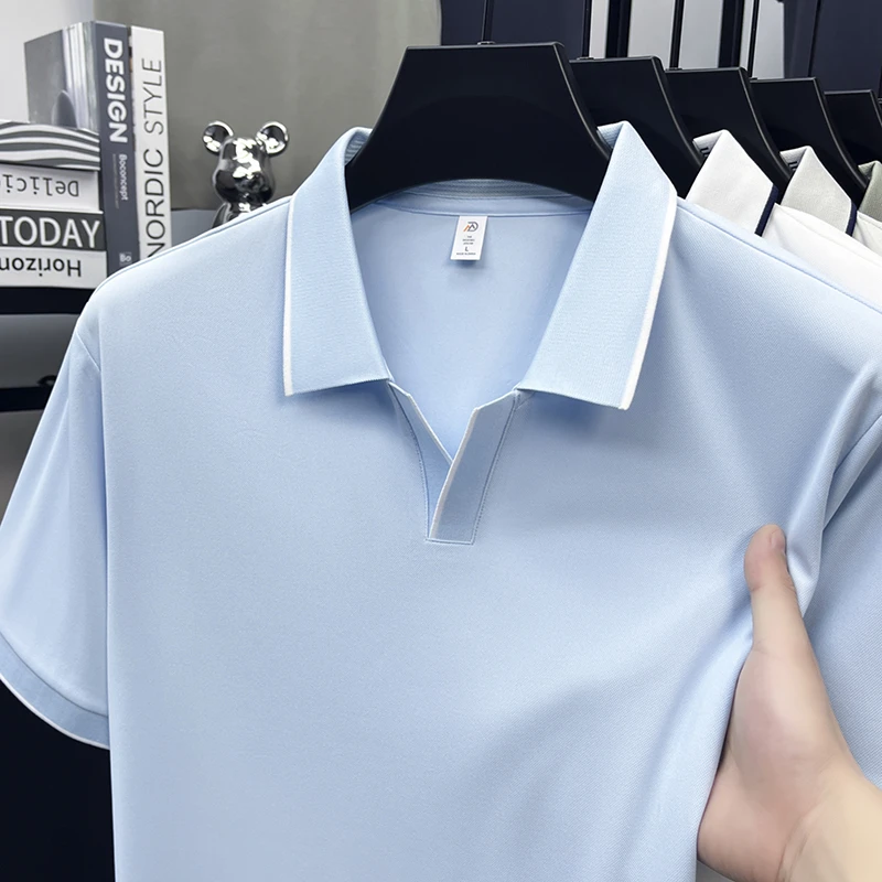 Herren Kurzarm Poloshirts Klassische Passform Lässige T-Shirts mit Kragen Weiche Bequeme Modische Oberteile für Männer Geeignet für Golf und Business – Detail 10