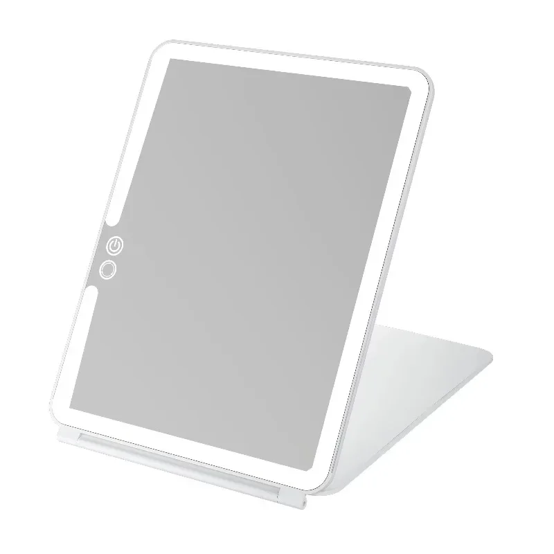 

Touch Screen Dimming Square Portable Luminous Rose Gold Cosmetics with Light Emitting Diode Light Charging Travel Makeup