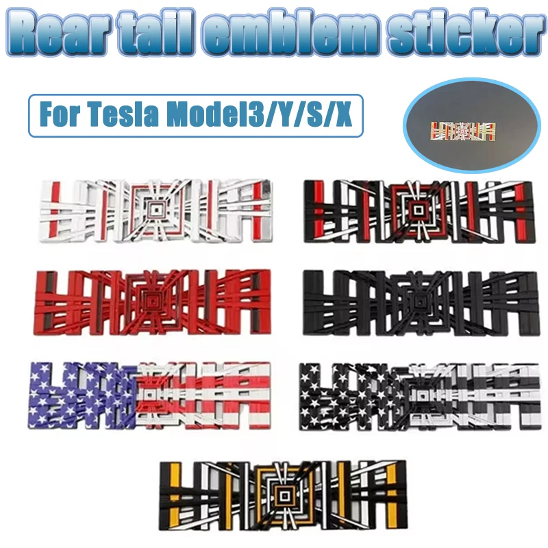 

Для Tesla Model 3/Y/S/X 3D металлический значок с буквами на хвосте, клетчатый значок багажника, крыла, эмблема, наклейки, наклейка, автомобильные аксессуары, наклейка на кузов