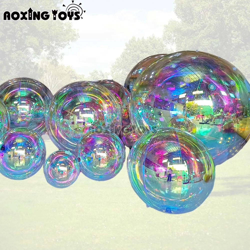 Giant Inflatable Mirror Ball 50-300cm Silvery Christmas Disco Wedding Party Event Decoration Advertising