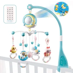 Baby Crib Mobile Bed Bell Holder 0-12 Months 360° Rotary Carousel Bracket+Music Box Infant Newborn Girl Boy Hanging Toys