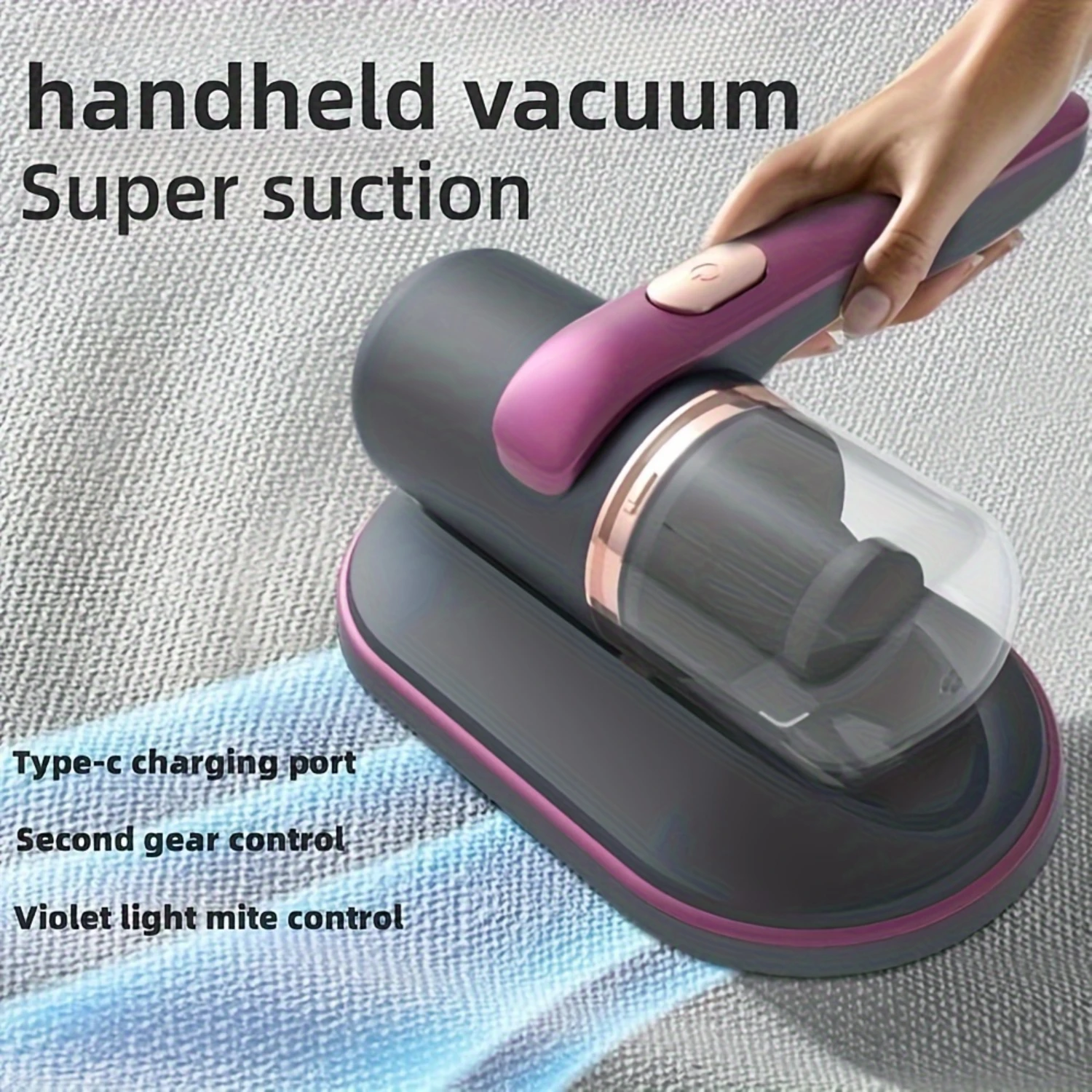 Strong Suction Wireless UV Mite Vacuum Cleaner - High Power Household Bed Linen Cleaner, Effectively Remove Mites Wireless UV Mi
