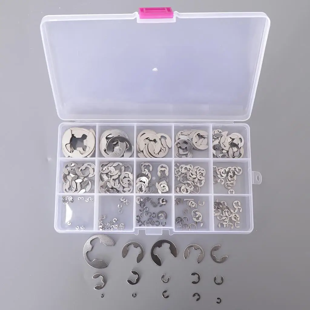 225Pcs [15-Size]30 Circlip External Retaining Assortment Set