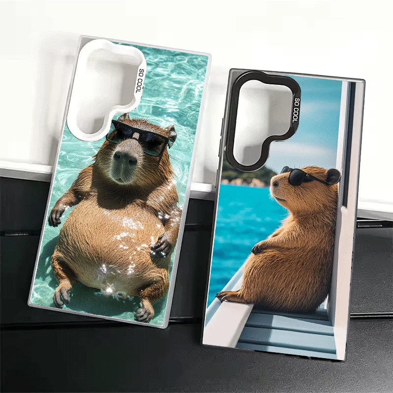 Animal Capybara Cute Soft Phone Case for Samsung Galaxy S24 S25 FE S26 Edge S23 Ultra S22 Plus S21 + Shockproof Cover Back Shell
