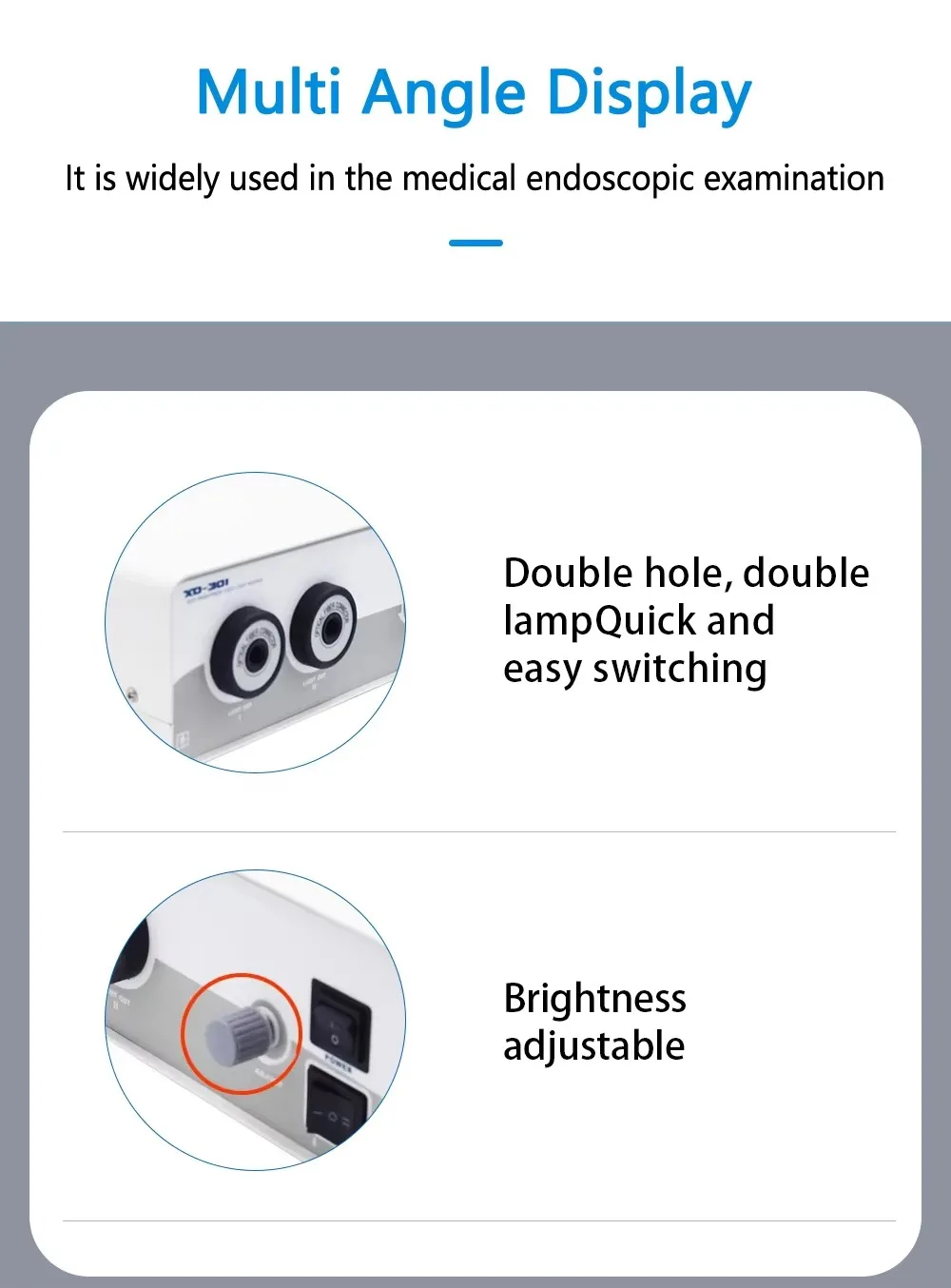 Medical Halogen Dual Endoscopy Cold Led Light Source 150W/250W Fiber Optic Medical Light Source minimally invasive surgery light