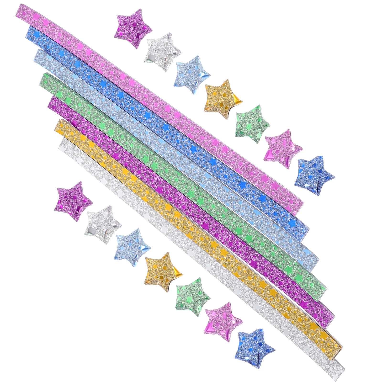 140 Pcs Five-pointed Star Origami Paper Christmas Making Strips Folding Stars and Stripes