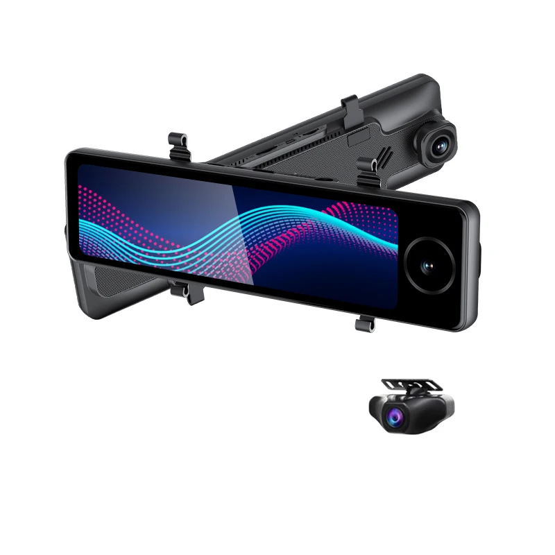 11inch 3 Lens Android 8.1 Mirror Car Dvr With Wifi Mounting Bracket Gps Navigation Adas 24H Remote  4g Mirror Car Camera
