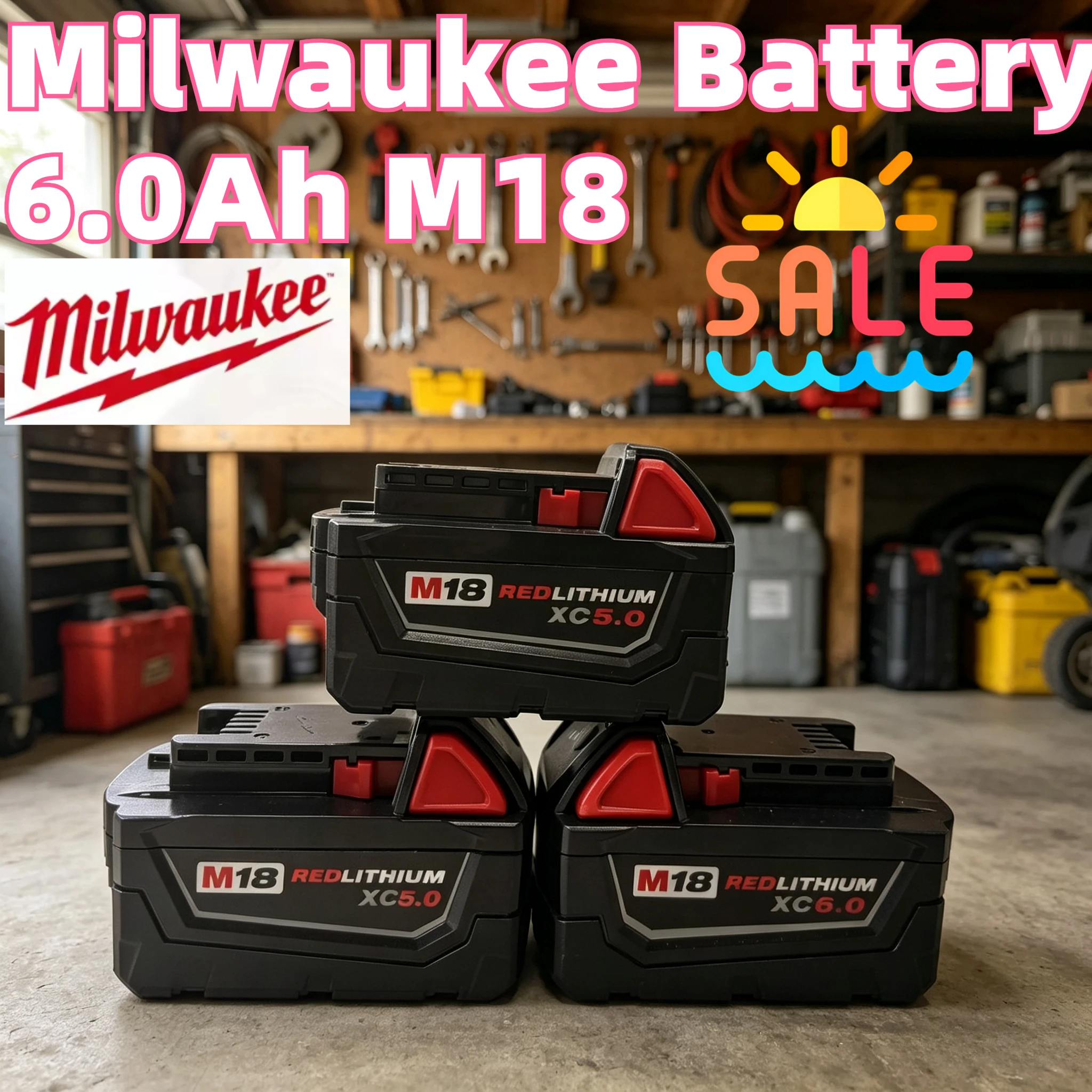 

2026Milwaukee M18 5 0Ah 6 0Ah Battery Pack 48-11-1860 48-11-1850 48-11-1840 Compatible with Power Tools Fast Charging