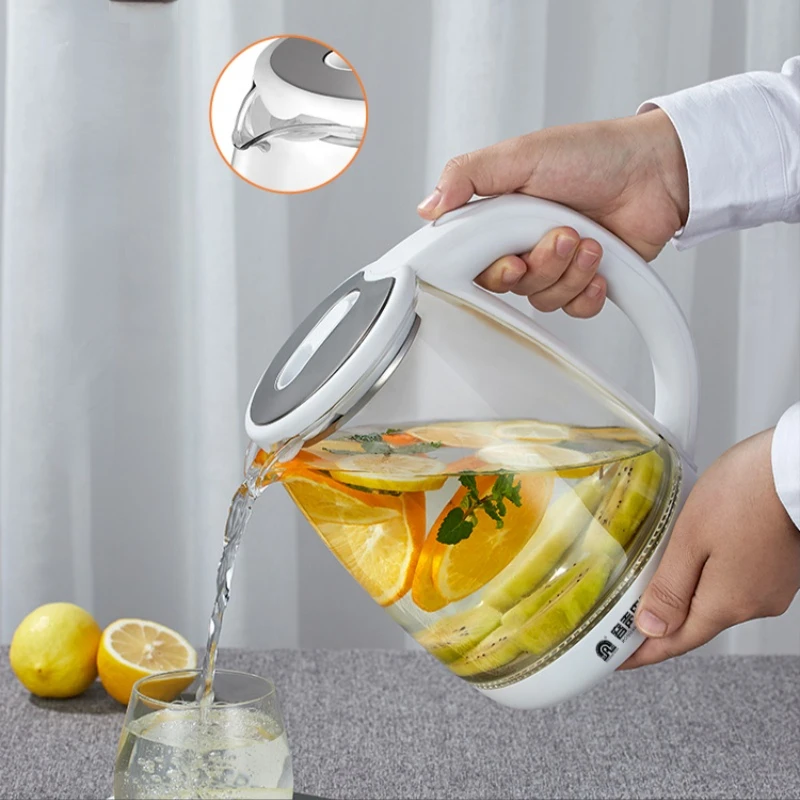 Tetera eléctrica de vidrio transparente para el hogar, dispositivo especial para hacer té, apagado automático