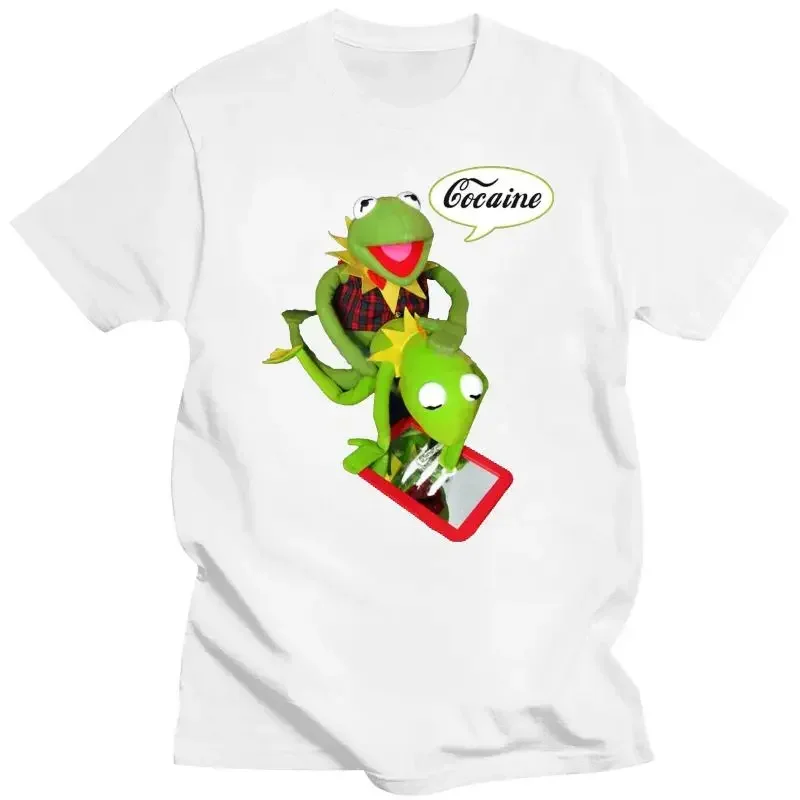 Koszulki Novelty Street Fashion HipsterKermit Cocain Party Like Fan T-Shirt Topic Men Short Sleeve Style O-neck Short-sleev