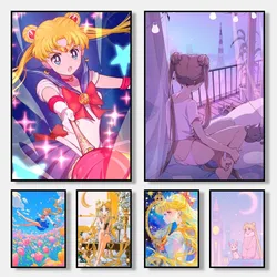 S-Sailor M-Moon Poster Wall Art Print Poster Decorative Mural Modern Home Decor Birthday Gift Unframed Canvas Garage Room
