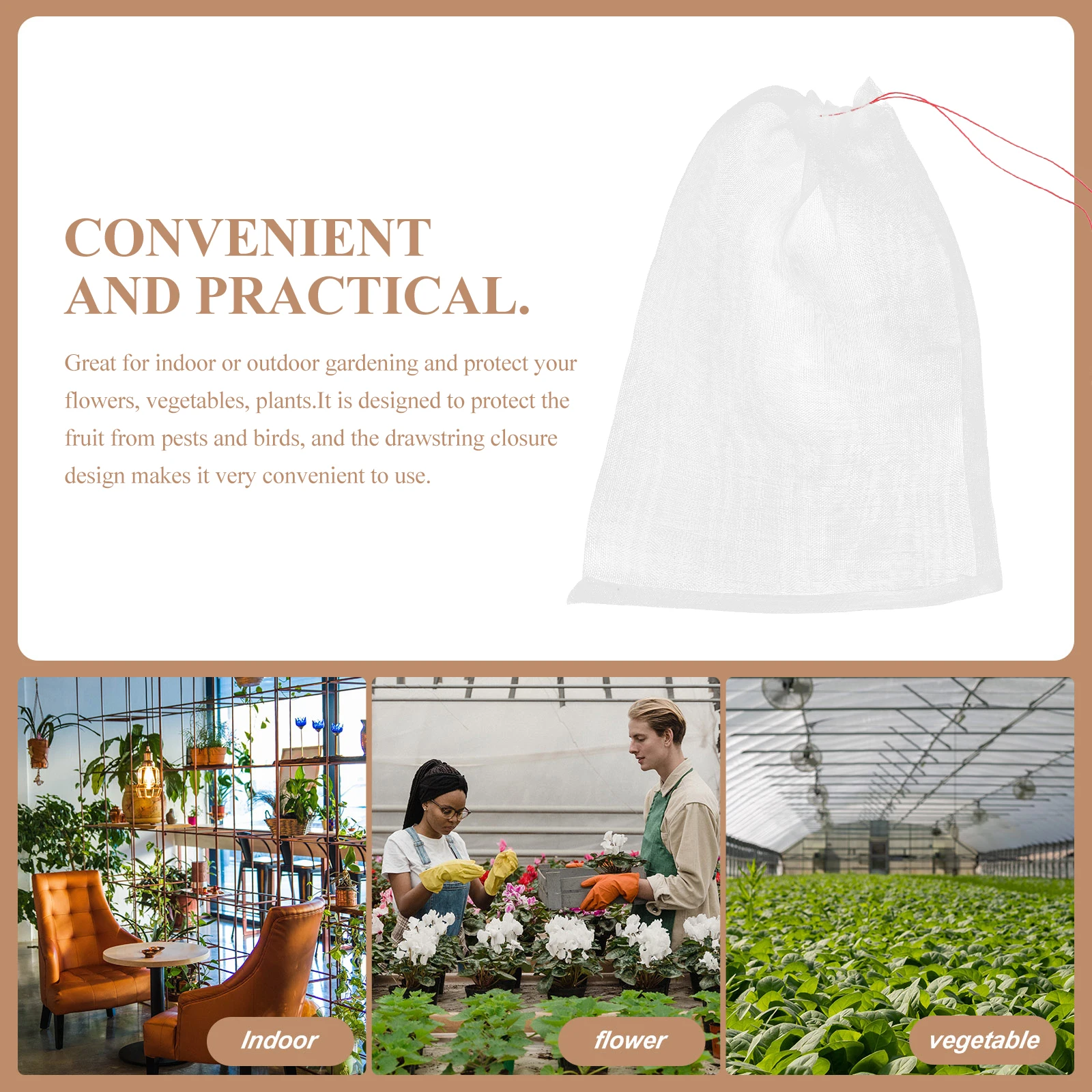 

25Pcs Nylon Fruit Mesh Bags Vegetable Insect Netting Pouches Drawstring Fruit Tree Gardening Tools