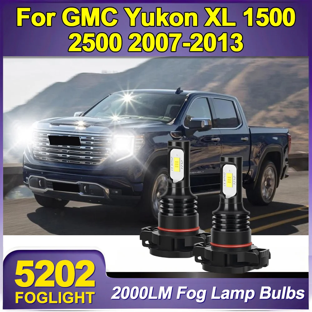 

2pcs 90W High Power 5202 LED Canbus Car Front Fog Lamp Bulbs 6000K 2000LM Auto Foglight For GMC Yukon XL 1500 2500 2007-2013