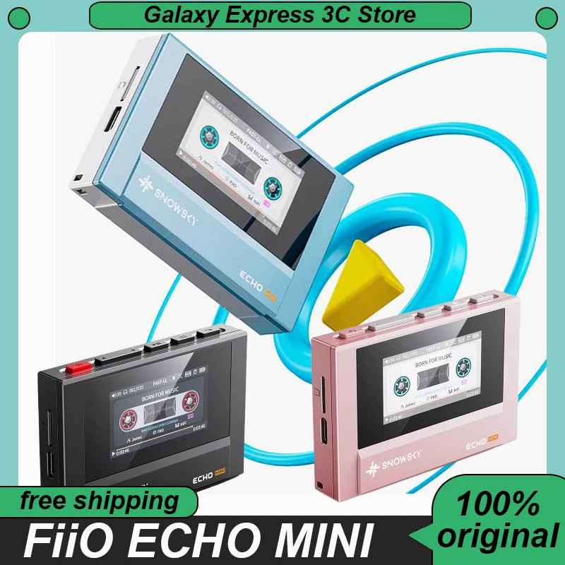 Yeni FiiO Snowsky ECHO MINI MP3 Çalarlar Taşınabilir Bluetooth Kayıpsız Müzik Çalar Renkli Ekran Uzun ömürlü Özel Walkman