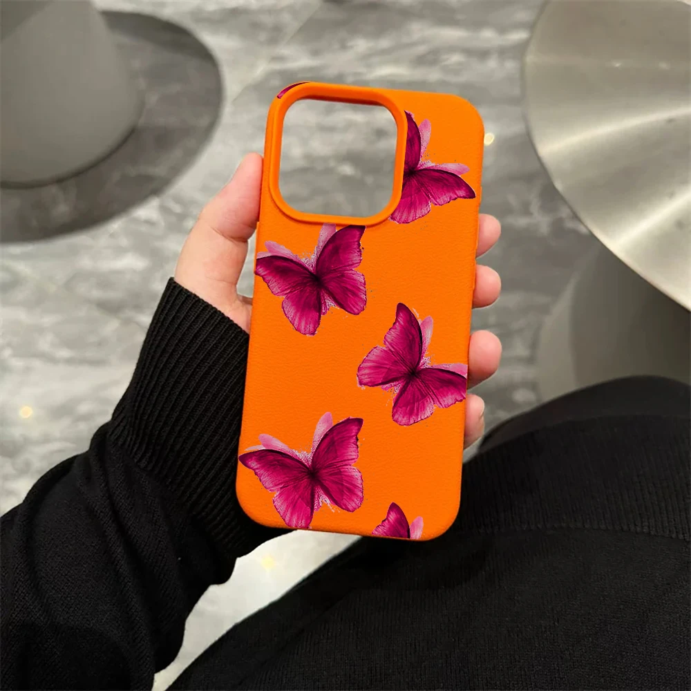 Fuchsia Schmetterling Handyhülle für iPhone 17 16 15 14 13 12 11 Pro Max 16 15 14 Plus 17 16 15 14 13 Pro 17Air Silikon Matte Hülle – Detail 6