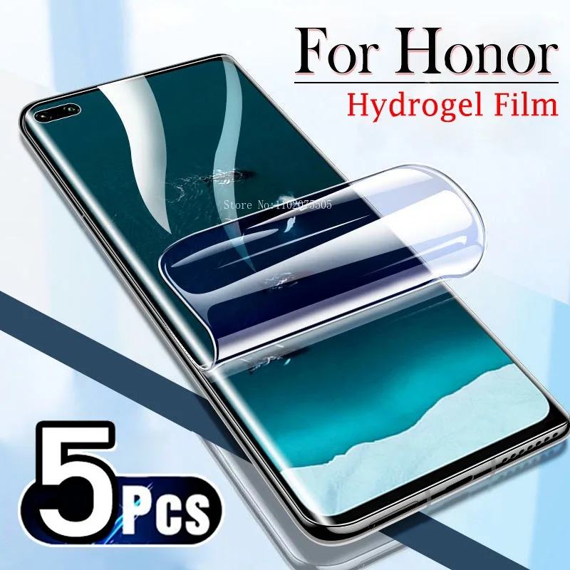 5PCS For Honor 70 90 80 50 Pro Plus Full Cover Hydrogel Film Screen Protector For Honor X9B X8b X9A X8A X7A Magic 6 5 Lite 4 Pro