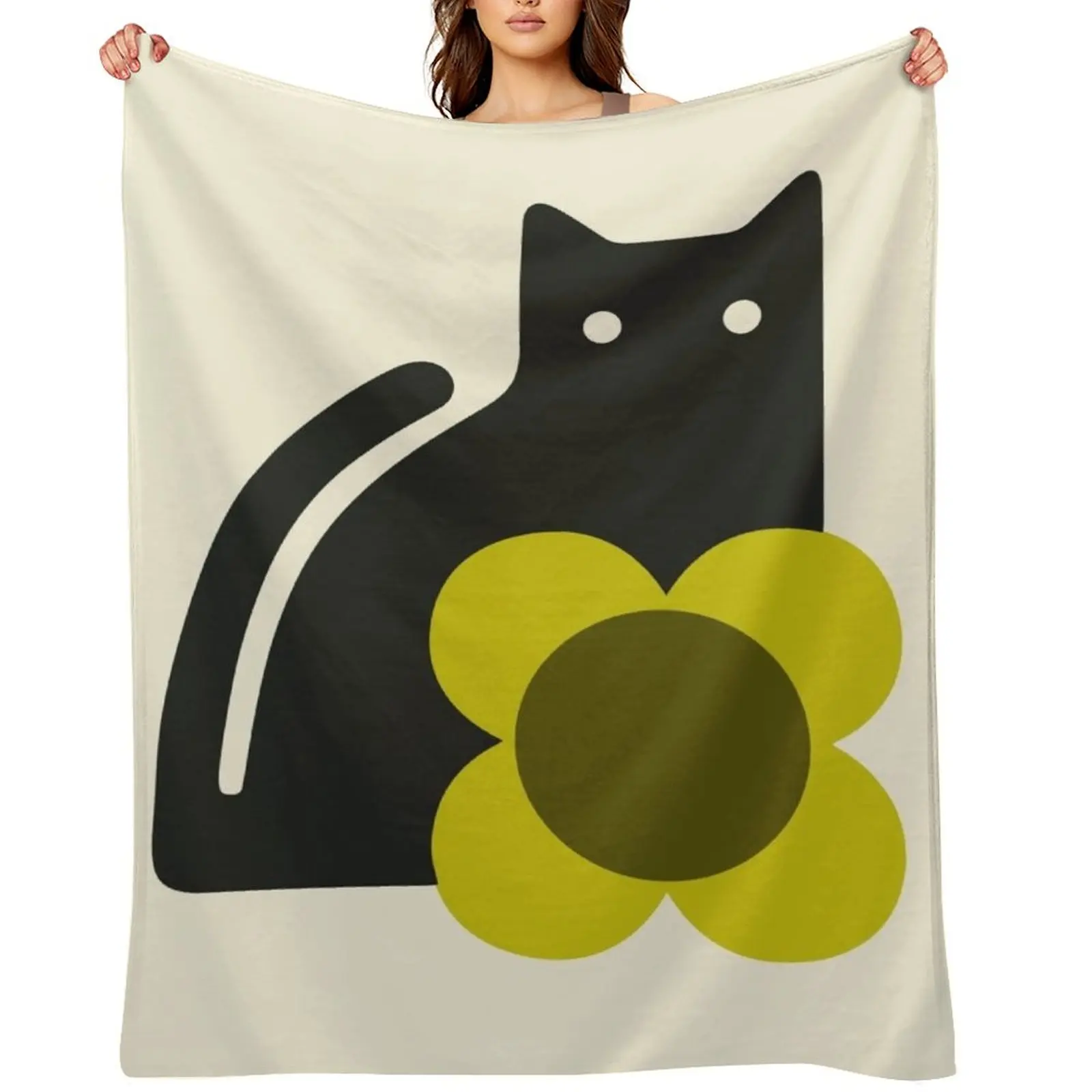 Orla Kiely, Cat ,orla kiely pattern Throw Blanket Soft Big Hair Soft Blankets For Sofas Hairy Blankets