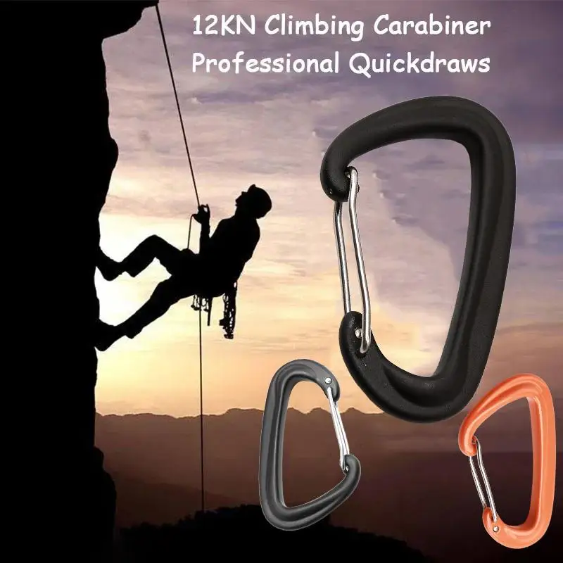 D-Shape Locking Carabiner Climbing Mountaineering Buckle Key Chain Durable Safety Hook for Outdoor Survival Gear