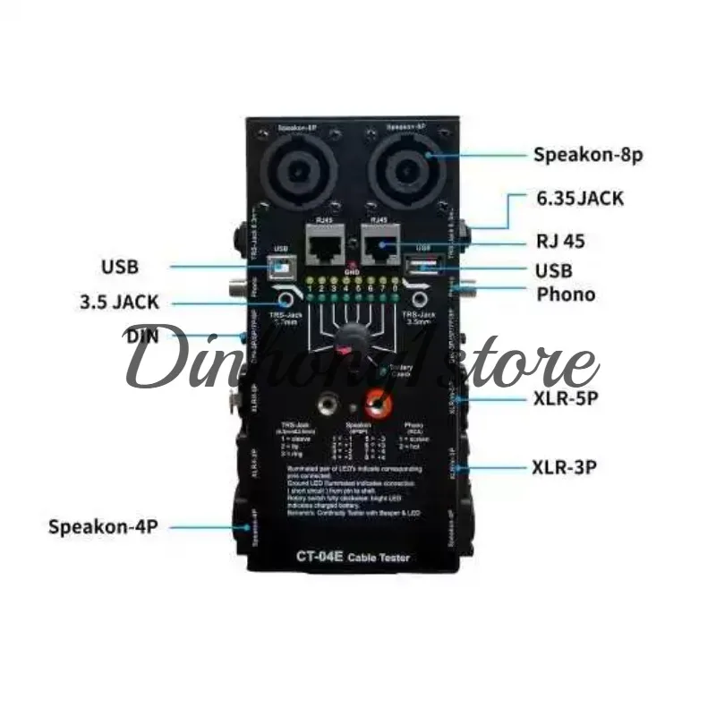 Cross-border multi-function audio line gauge 13-in-1 cable special electronic automatic audio line gauge CT-04E