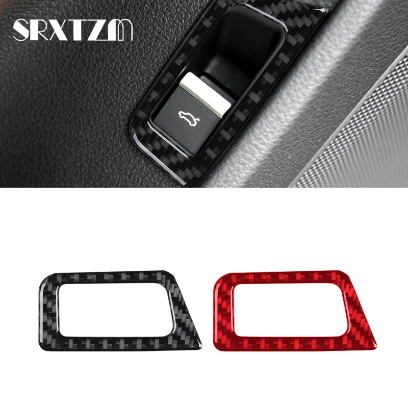 Carbon Fiber Car Trunk Switch Button Frame Trims For Audi Q7 2016-2019 Accessories