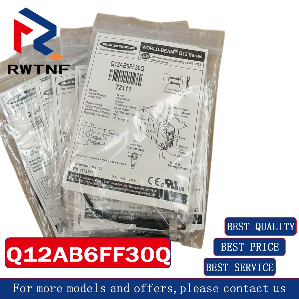 Brand New Genuine Q12AB6FF30Q Banner Photoelectric switch relay module,100% original warehouse stock