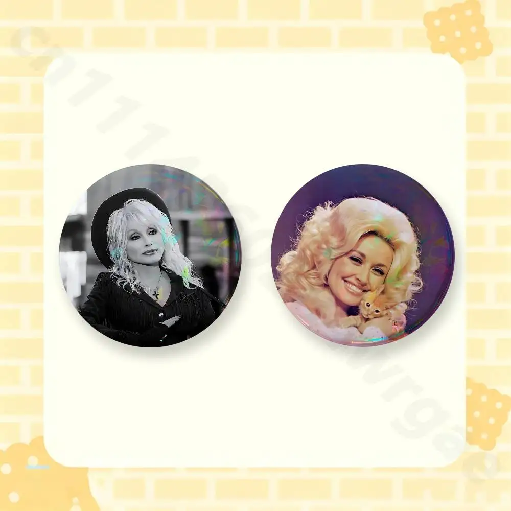 Retro Classic D-Dolly P-Parton 2 Pieces Set Badge Set Fashion Brooches for Women Men Backpack Accessory Bag Badge